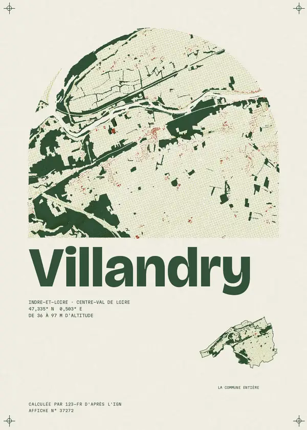 Affiche de Villandry, calculée par 123-fr d'après l'IGN