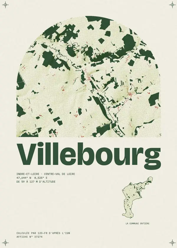 Affiche de Villebourg, calculée par 123-fr d'après l'IGN