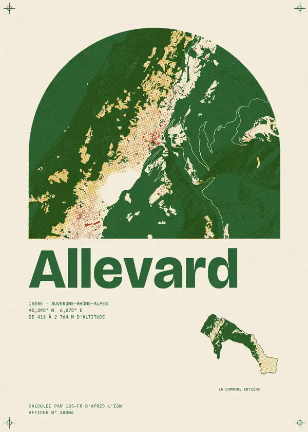 Affiche de Allevard, calculée par 123-fr d'après l'IGN