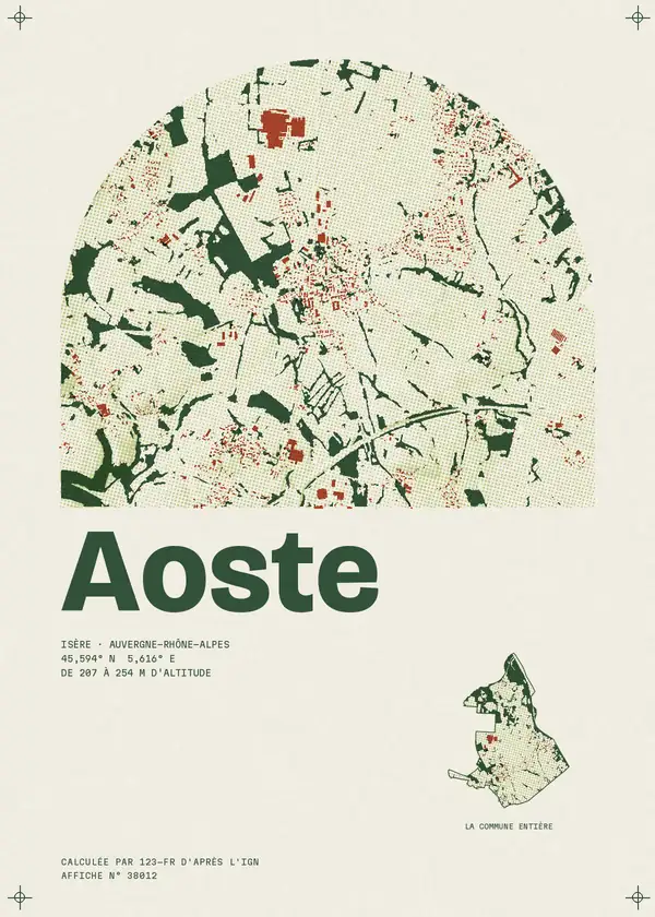 Affiche de Aoste, calculée par 123-fr d'après l'IGN