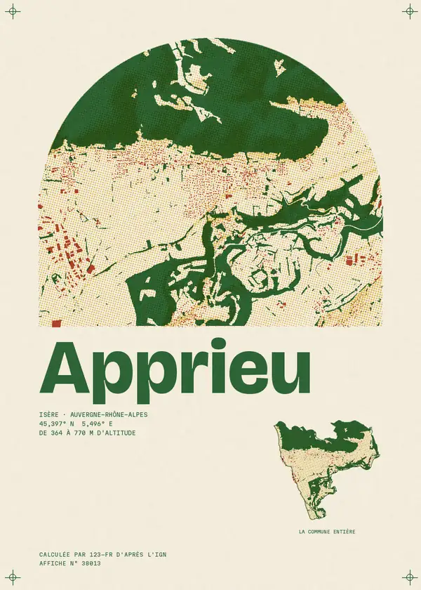 Affiche de Apprieu, calculée par 123-fr d'après l'IGN