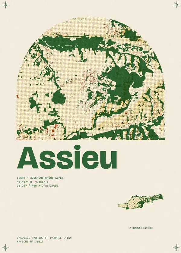 Affiche de Assieu, calculée par 123-fr d'après l'IGN