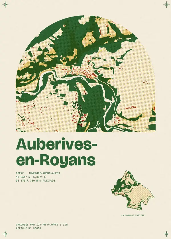 Affiche de Auberives-en-Royans, calculée par 123-fr d'après l'IGN