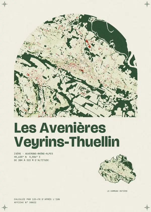 Affiche de Les Avenières Veyrins-Thuellin, calculée par 123-fr d'après l'IGN