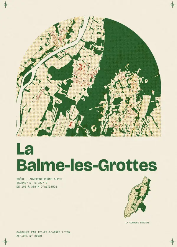 Affiche de La Balme-les-Grottes, calculée par 123-fr d'après l'IGN