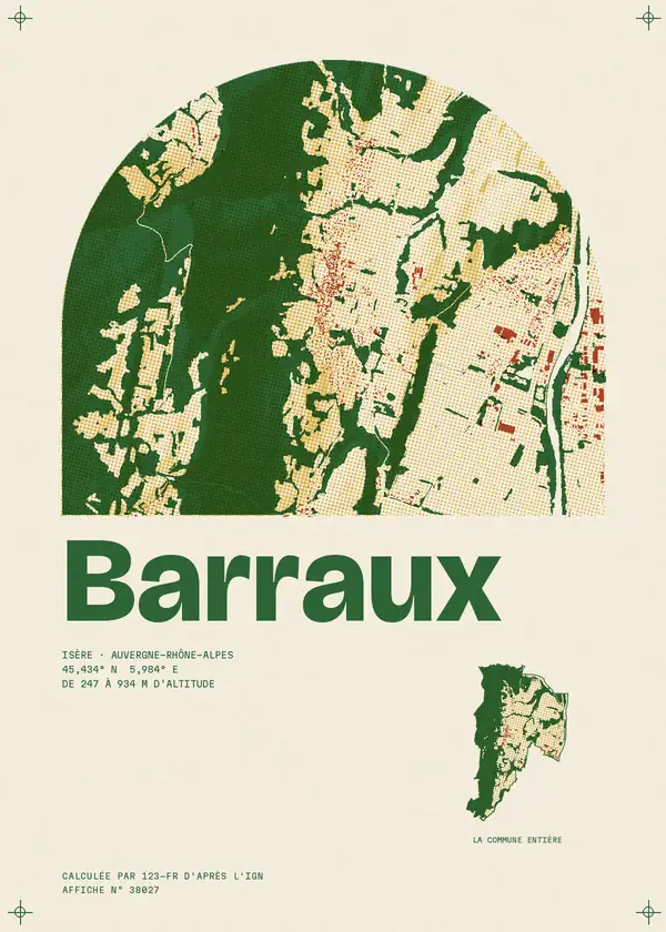 Affiche de Barraux, calculée par 123-fr d'après l'IGN