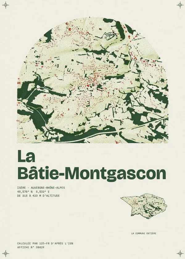Affiche de La Bâtie-Montgascon, calculée par 123-fr d'après l'IGN