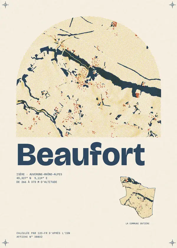 Affiche de Beaufort, calculée par 123-fr d'après l'IGN