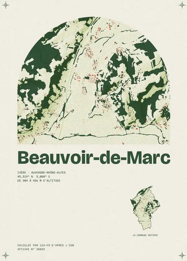 Affiche de Beauvoir-de-Marc, calculée par 123-fr d'après l'IGN