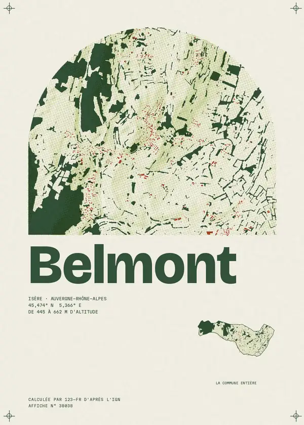 Affiche de Belmont, calculée par 123-fr d'après l'IGN