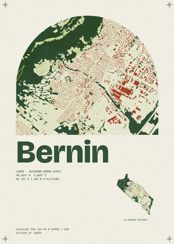 Affiche de Bernin, calculée par 123-fr d'après l'IGN