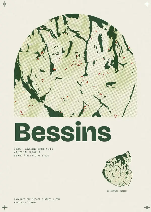 Affiche de Bessins, calculée par 123-fr d'après l'IGN