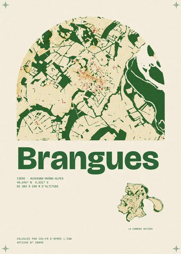 Affiche de Brangues, calculée par 123-fr d'après l'IGN