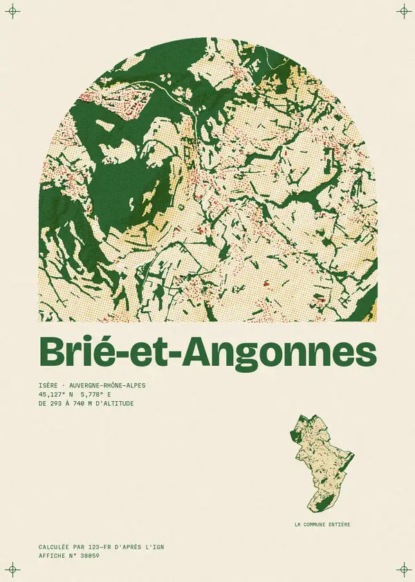 Affiche de Brié-et-Angonnes, calculée par 123-fr d'après l'IGN
