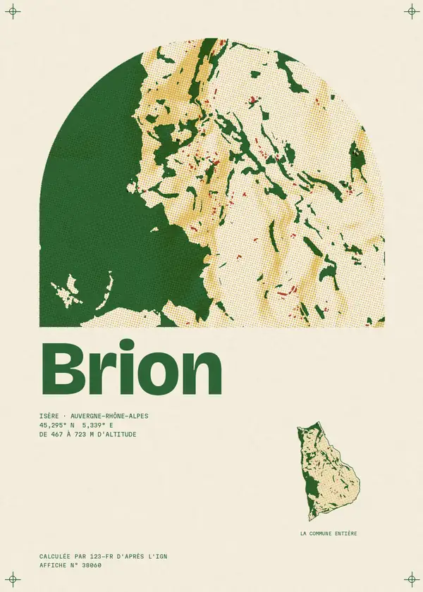 Affiche de Brion, calculée par 123-fr d'après l'IGN