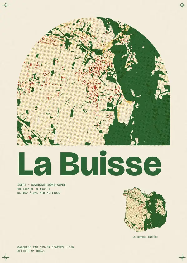Affiche de La Buisse, calculée par 123-fr d'après l'IGN