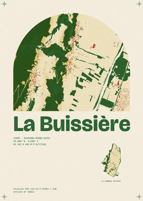 Affiche de La Buissière, calculée par 123-fr d'après l'IGN