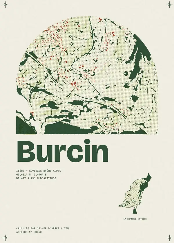 Affiche de Burcin, calculée par 123-fr d'après l'IGN