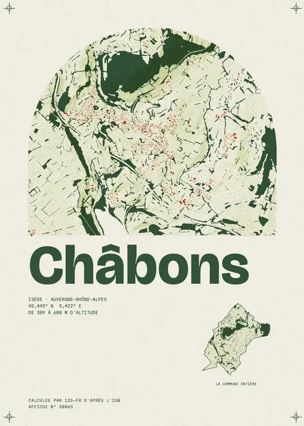 Affiche de Châbons, calculée par 123-fr d'après l'IGN