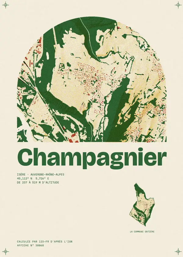 Affiche de Champagnier, calculée par 123-fr d'après l'IGN