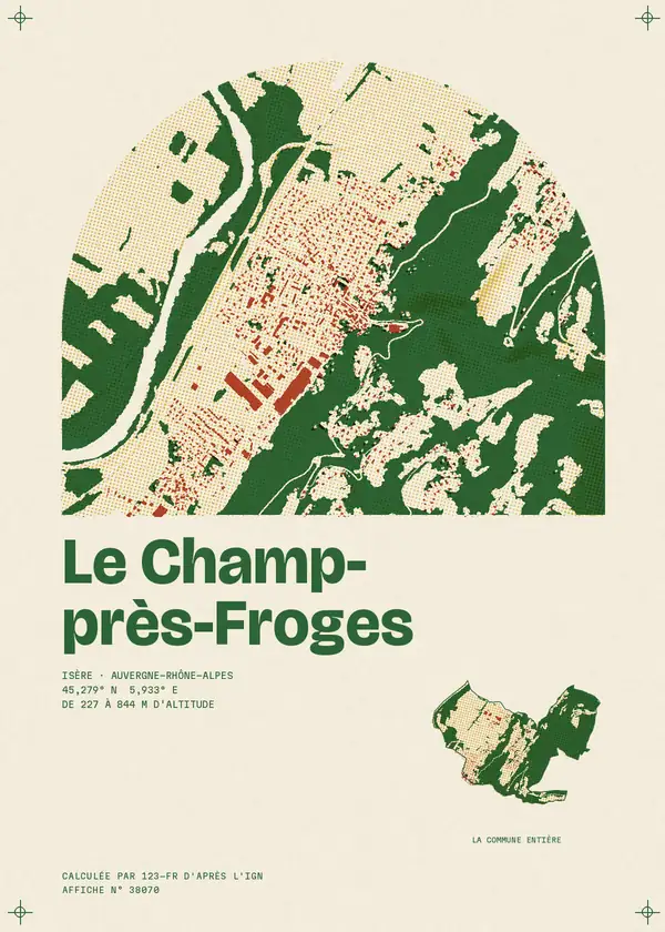 Affiche de Le Champ-près-Froges, calculée par 123-fr d'après l'IGN