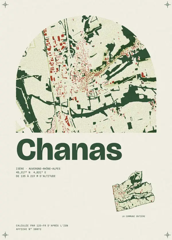 Affiche de Chanas, calculée par 123-fr d'après l'IGN