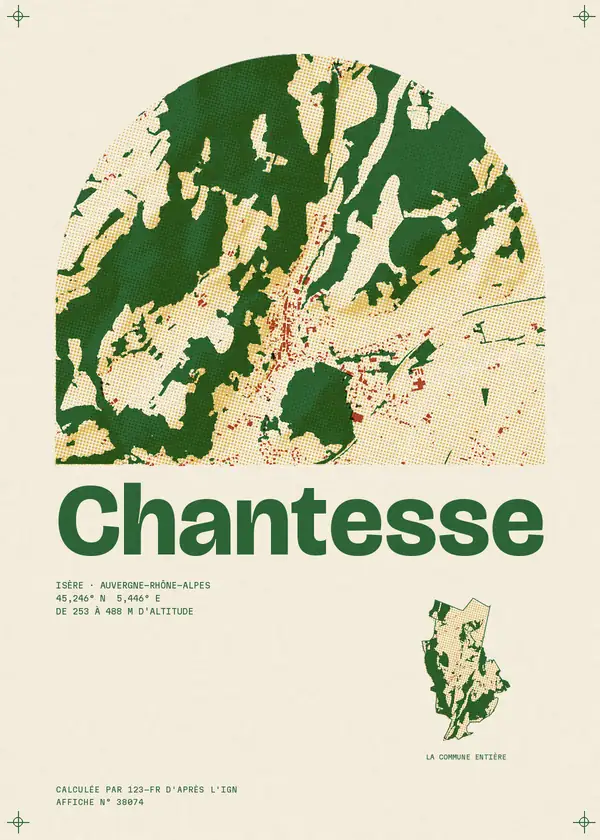 Affiche de Chantesse, calculée par 123-fr d'après l'IGN