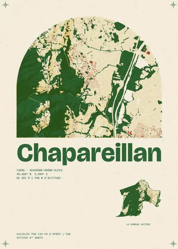 Affiche de Chapareillan, calculée par 123-fr d'après l'IGN