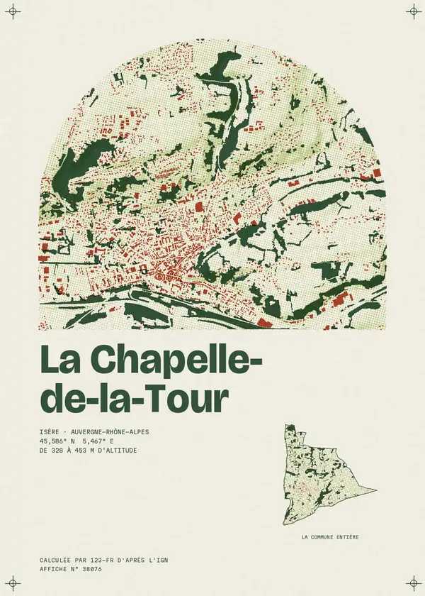 Affiche de La Chapelle-de-la-Tour, calculée par 123-fr d'après l'IGN