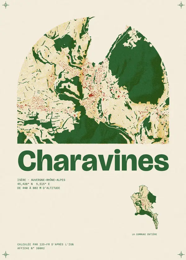 Affiche de Charavines, calculée par 123-fr d'après l'IGN