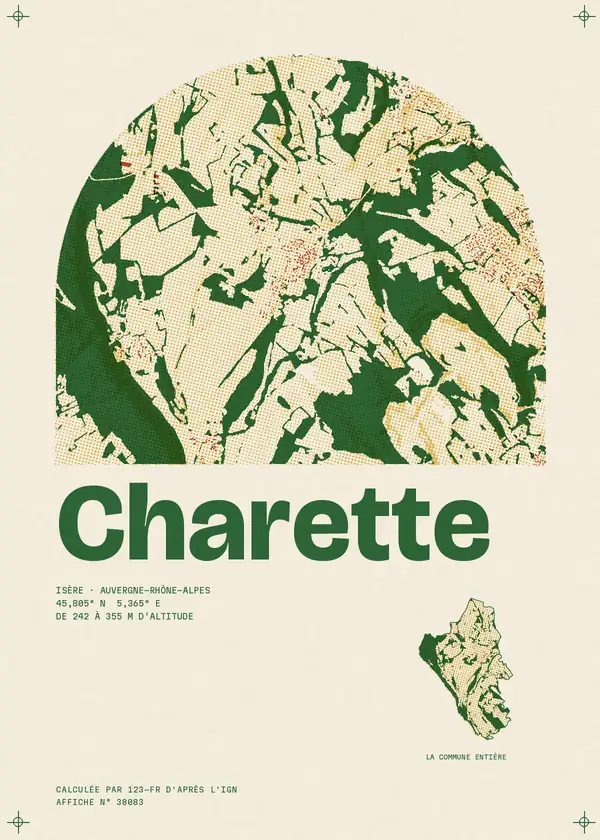 Affiche de Charette, calculée par 123-fr d'après l'IGN