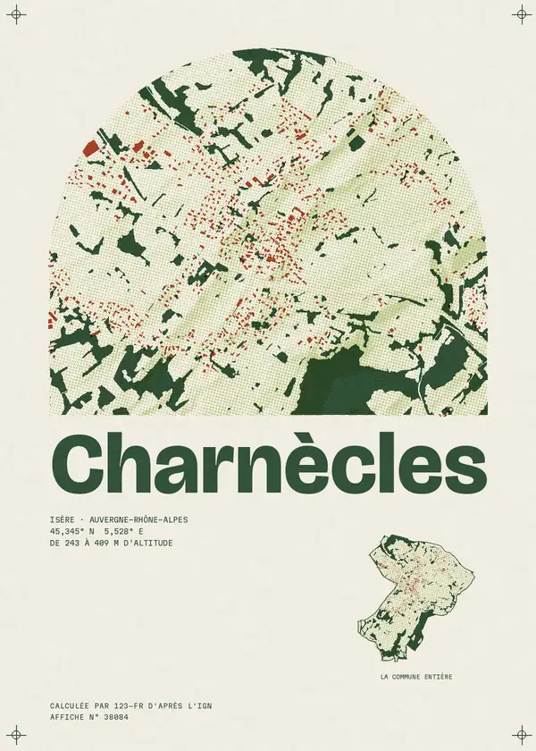 Affiche de Charnècles, calculée par 123-fr d'après l'IGN