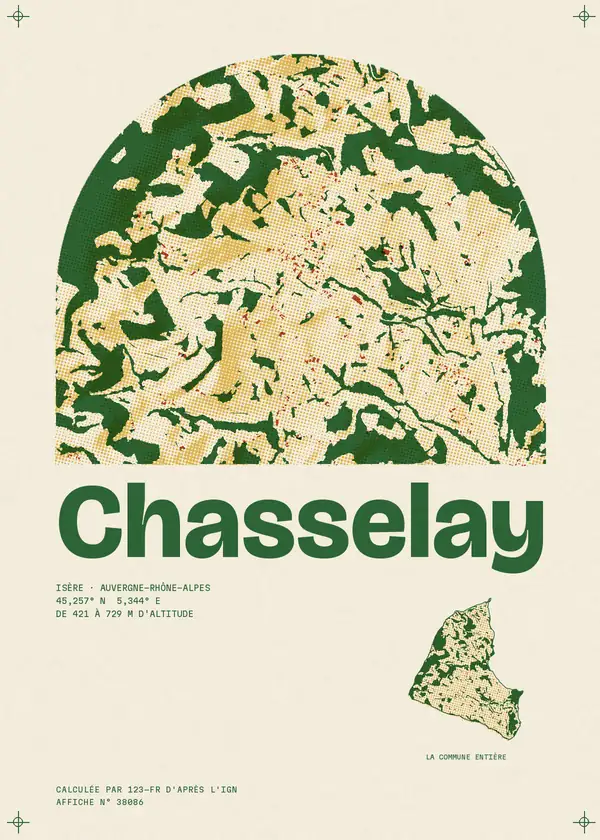Affiche de Chasselay, calculée par 123-fr d'après l'IGN