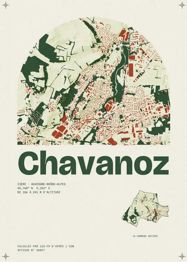 Affiche de Chavanoz, calculée par 123-fr d'après l'IGN