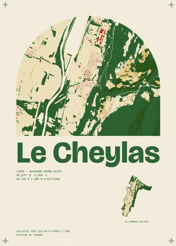 Affiche de Le Cheylas, calculée par 123-fr d'après l'IGN