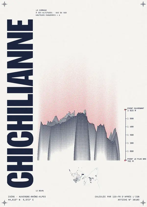 Affiche de Chichilianne, calculée par 123-fr d'après l'IGN