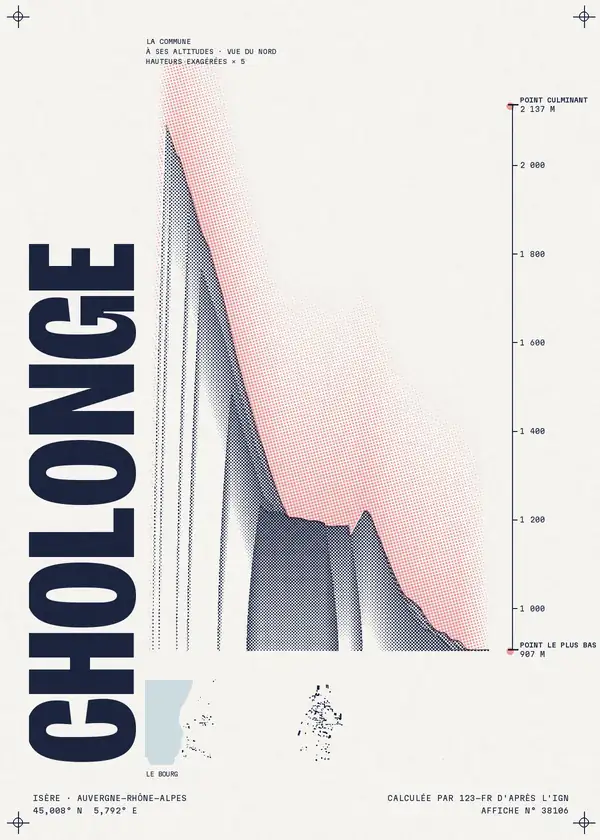 Affiche de Cholonge, calculée par 123-fr d'après l'IGN