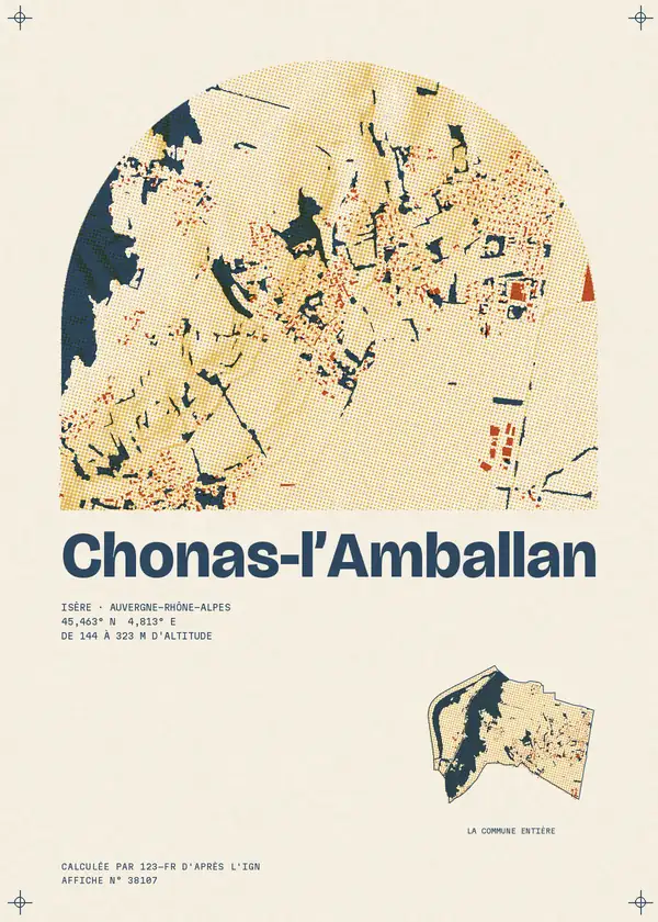 Affiche de Chonas-l'Amballan, calculée par 123-fr d'après l'IGN