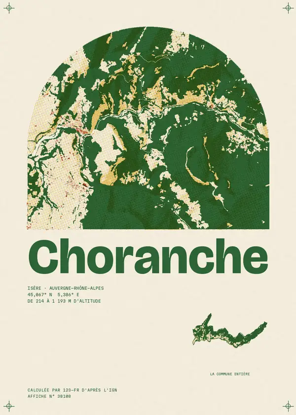 Affiche de Choranche, calculée par 123-fr d'après l'IGN
