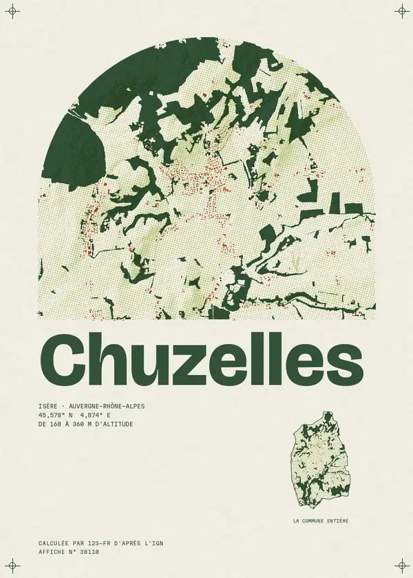 Affiche de Chuzelles, calculée par 123-fr d'après l'IGN