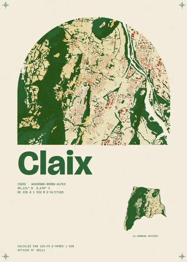 Affiche de Claix, calculée par 123-fr d'après l'IGN