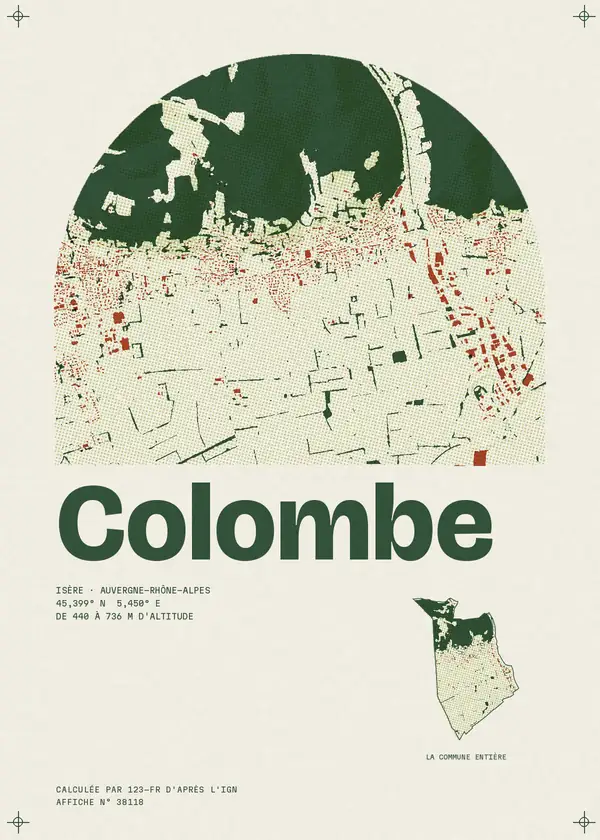 Affiche de Colombe, calculée par 123-fr d'après l'IGN