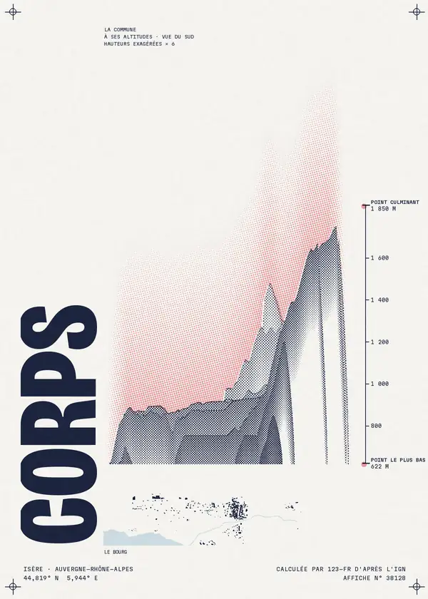 Affiche de Corps, calculée par 123-fr d'après l'IGN
