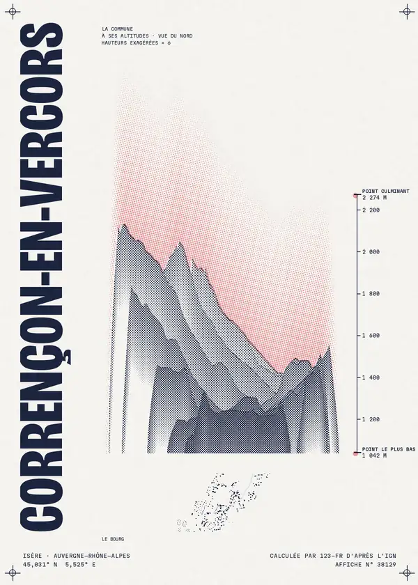 Affiche de Corrençon-en-Vercors, calculée par 123-fr d'après l'IGN
