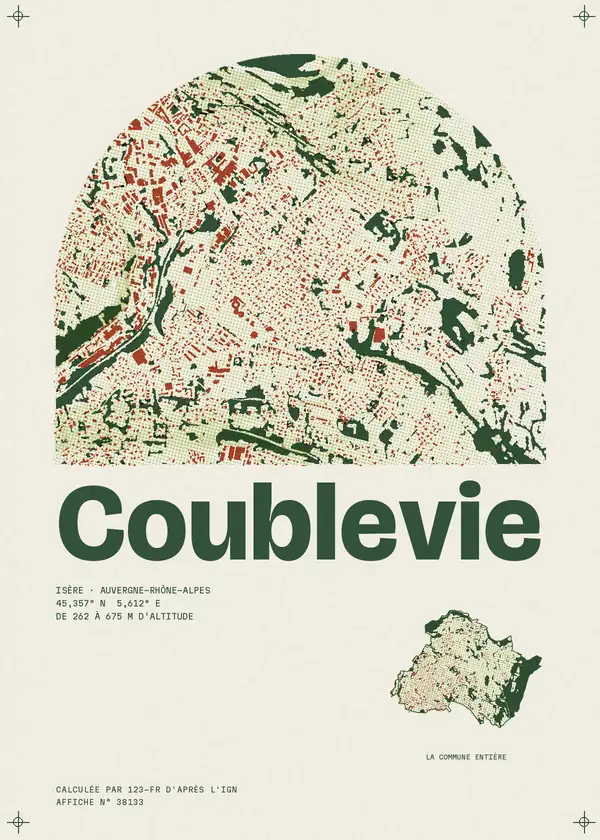 Affiche de Coublevie, calculée par 123-fr d'après l'IGN
