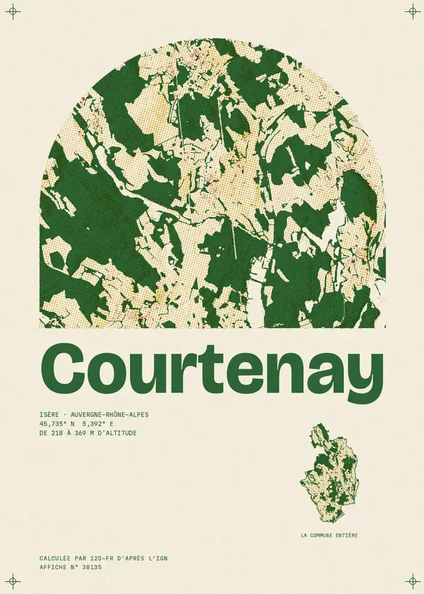 Affiche de Courtenay, calculée par 123-fr d'après l'IGN