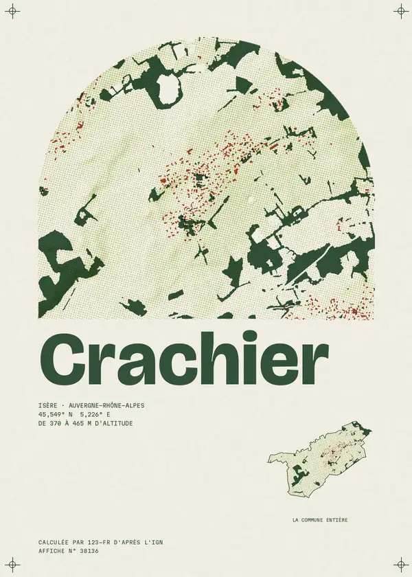 Affiche de Crachier, calculée par 123-fr d'après l'IGN