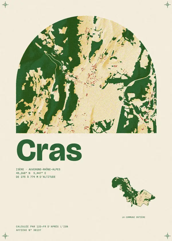 Affiche de Cras, calculée par 123-fr d'après l'IGN