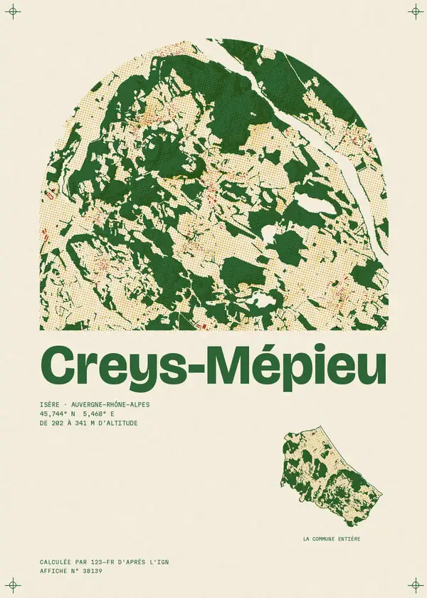 Affiche de Creys-Mépieu, calculée par 123-fr d'après l'IGN
