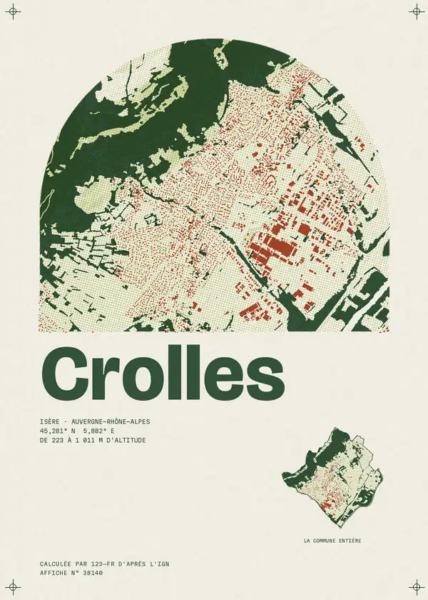 Affiche de Crolles, calculée par 123-fr d'après l'IGN